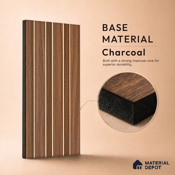 Wooden Look PN 06832 9.2 ft x 4.9 inch Charcoal Panel - 12 mm | Suitable for Living Room, Bedroom & TV Cabinet | Width is Subjected to 5% Variation