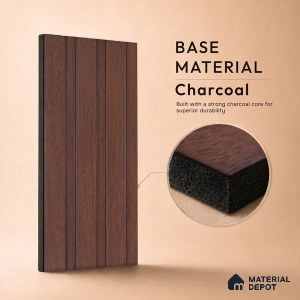 Wooden Look PN 06835 9.2 ft x 4.9 inch Charcoal Panel - 12 mm | Suitable for Living Room, Bedroom & TV Cabinet | Width is Subjected to 5% Variation