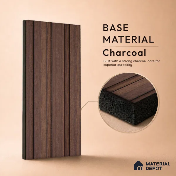 Wooden Look PN 06837 9.2 ft x 4.9 inch Charcoal Panel - 12 mm | Suitable for Living Room, Bedroom & TV Cabinet | Width is Subjected to 5% Variation