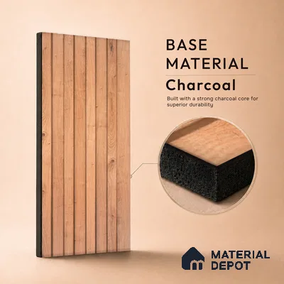 Wooden Look PN 06864 9.2 ft x 6.1 inch Charcoal Panel - 16 mm | Suitable for Living Room, Bedroom & TV Cabinet | Width is Subjected to 5% Variation