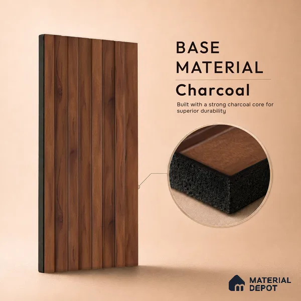 Wooden Look PN 06866 9.2 ft x 6.1 inch Charcoal Panel - 16 mm | Suitable for Living Room, Bedroom & TV Cabinet | Width is Subjected to 5% Variation