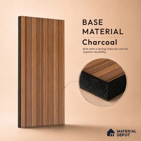 Wooden Look PN 06868 9.2 ft x 6.1 inch Charcoal Panel - 16 mm | Suitable for Living Room, Bedroom & TV Cabinet | Width is Subjected to 5% Variation