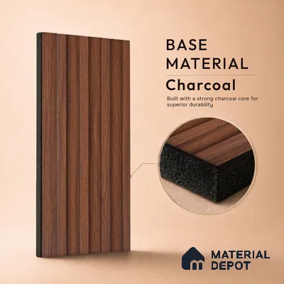 Wooden Look PN 06872 9.2 ft x 6.1 inch Charcoal Panel - 16 mm | Suitable for Living Room, Bedroom & TV Cabinet | Width is Subjected to 5% Variation