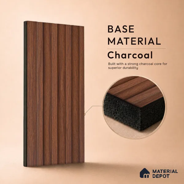 Wooden Look PN 06872 9.2 ft x 6.1 inch Charcoal Panel - 16 mm | Suitable for Living Room, Bedroom & TV Cabinet | Width is Subjected to 5% Variation