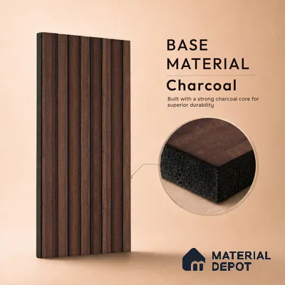 Wooden Look PN 06873 9.2 ft x 6.1 inch Charcoal Panel - 16 mm | Suitable for Living Room, Bedroom & TV Cabinet | Width is Subjected to 5% Variation