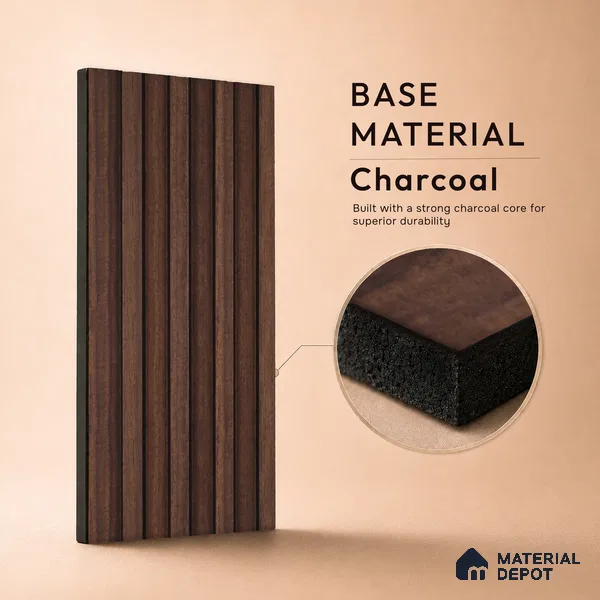 Wooden Look PN 06873 9.2 ft x 6.1 inch Charcoal Panel - 16 mm | Suitable for Living Room, Bedroom & TV Cabinet | Width is Subjected to 5% Variation