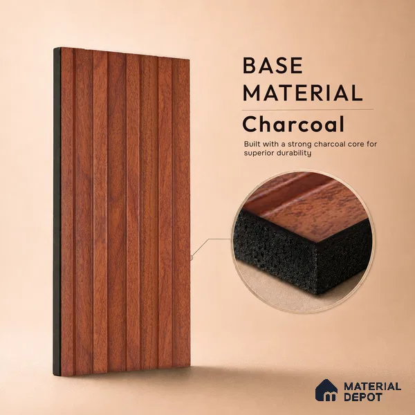 Wooden Look PN 06875 9.2 ft x 6.1 inch Charcoal Panel - 16 mm | Suitable for Living Room, Bedroom & TV Cabinet | Width is Subjected to 5% Variation