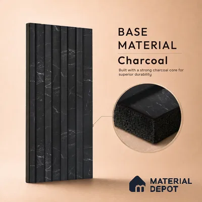 Wenge Brown Marble Look PN 06892 9.2 ft x 6.1 inch Charcoal Panel - 16 mm | Suitable for Living Room, Bedroom & TV Cabinet | Width is Subjected to 5% Variation