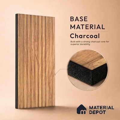Wooden Look PN 06911 8 ft x 6 inch Charcoal Panel - 6 mm | Suitable for Living Room, Bedroom & TV Cabinet | Width is Subjected to 5% Variation
