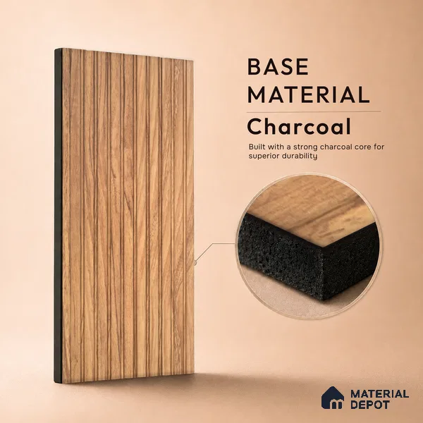 Wooden Look PN 06911 8 ft x 6 inch Charcoal Panel - 6 mm | Suitable for Living Room, Bedroom & TV Cabinet | Width is Subjected to 5% Variation