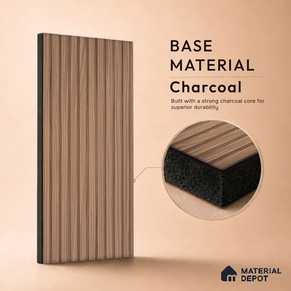 Wooden Look PN 06912 8 ft x 6 inch Charcoal Panel - 6 mm | Suitable for Living Room, Bedroom & TV Cabinet | Width is Subjected to 5% Variation