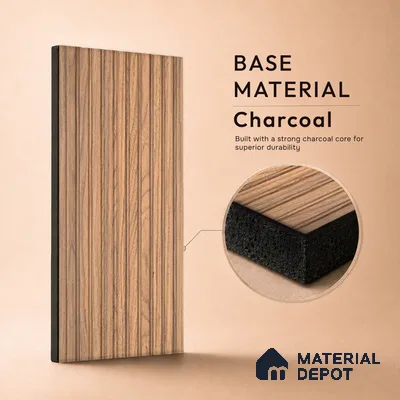 Wooden Look PN 06913 8 ft x 6 inch Charcoal Panel - 6 mm | Suitable for Living Room, Bedroom & TV Cabinet | Width is Subjected to 5% Variation