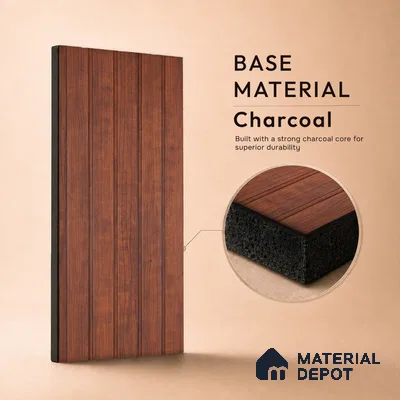 Wooden Look PN 06945 8 ft x 6 inch Charcoal Panel - 6 mm | Suitable for Living Room, Bedroom & TV Cabinet | Width is Subjected to 5% Variation