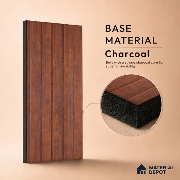 Wooden Look PN 06945 8 ft x 6 inch Charcoal Panel - 6 mm | Suitable for Living Room, Bedroom & TV Cabinet | Width is Subjected to 5% Variation