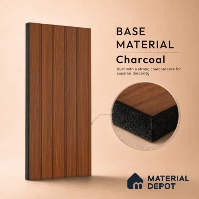 Wooden Look PN 06949 8 ft x 6 inch Charcoal Panel - 6 mm | Suitable for Living Room, Bedroom & TV Cabinet | Width is Subjected to 5% Variation