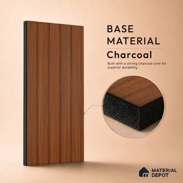 Wooden Look PN 06949 8 ft x 6 inch Charcoal Panel - 6 mm | Suitable for Living Room, Bedroom & TV Cabinet | Width is Subjected to 5% Variation
