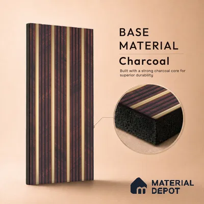 Wooden Look PN 07025 9.5 ft x 7.8 inch Charcoal Panel - 6 mm | Suitable for Feature Wall, TV Unit & Living Room | Width is Subjected to 5% Variation