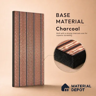 Apricot Metallic Look PN 07030 9.5 ft x 7.8 inch Charcoal Panel - 6 mm | Suitable for Feature Wall, TV Unit & Living Room | Width is Subjected to 5% Variation