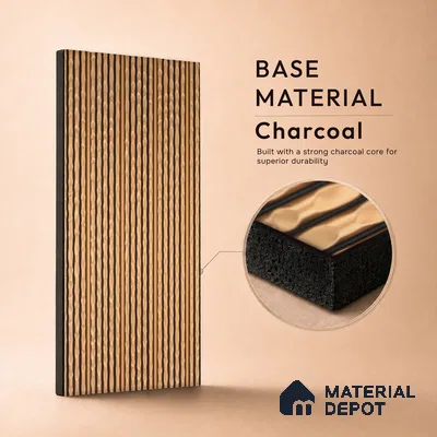 Oak Brown Metallic Look PN 07032 9.5 ft x 7.8 inch Charcoal Panel - 6 mm | Suitable for Feature Wall, TV Unit & Living Room | Width is Subjected to 5% Variation