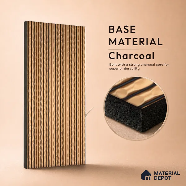 Oak Brown Metallic Look PN 07032 9.5 ft x 7.8 inch Charcoal Panel - 6 mm | Suitable for Feature Wall, TV Unit & Living Room | Width is Subjected to 5% Variation