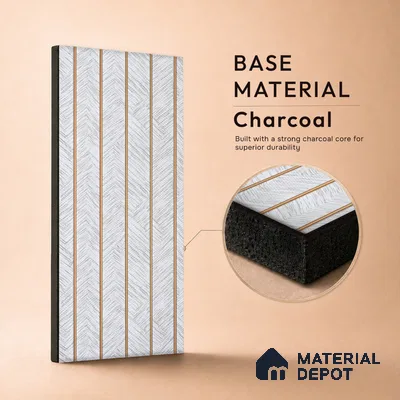 Dove Grey Patterned Look PN 07047 9.5 ft x 7.8 inch Charcoal Panel - 6 mm | Suitable for Feature Wall, TV Unit & Living Room | Width is Subjected to 5% Variation
