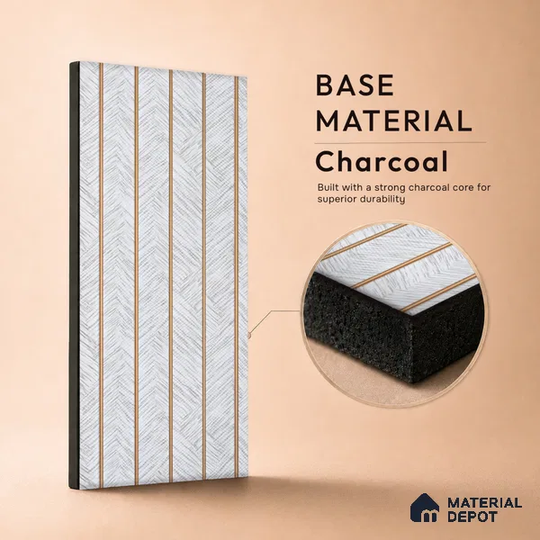 Dove Grey Patterned Look PN 07047 9.5 ft x 7.8 inch Charcoal Panel - 6 mm | Suitable for Feature Wall, TV Unit & Living Room | Width is Subjected to 5% Variation