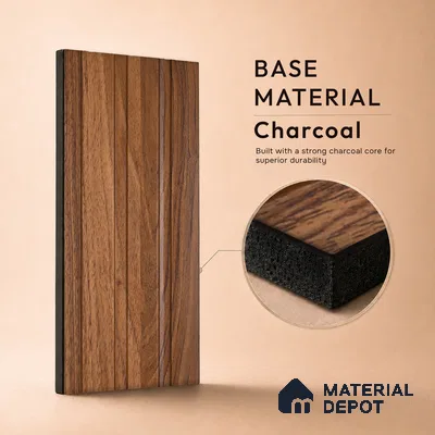 Wooden Look PN 07060 9.5 ft x 4.6 inch Charcoal Panel - 8 mm | Suitable for Feature Wall, TV Unit & Living Room | Width is Subjected to 5% Variation