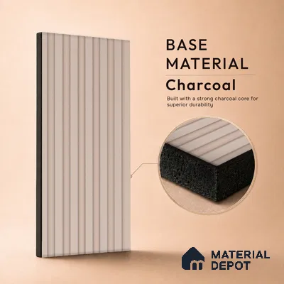 Cappuccino Beige Plain Colour Look PN 07071 9.5 ft x 4.9 inch Charcoal Panel - 10 mm | Suitable for Feature Wall, TV Unit & Living Room | Width is Subjected to 5% Variation