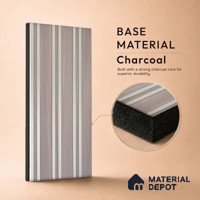 Mist Grey Stone Look PN 07124 9.5 ft x 6 inch Charcoal Panel - 6 mm | Suitable for Feature Wall, TV Unit & Living Room | Width is Subjected to 5% Variation