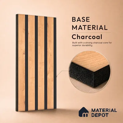 Wooden Look PN 07127 9.5 ft x 6 inch Charcoal Panel - 6 mm | Suitable for Feature Wall, TV Unit & Living Room | Width is Subjected to 5% Variation