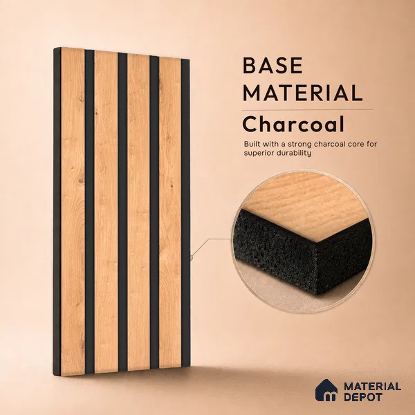 Wooden Look PN 07127 9.5 ft x 6 inch Charcoal Panel - 6 mm | Suitable for Feature Wall, TV Unit & Living Room | Width is Subjected to 5% Variation