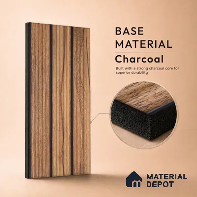 Wooden Look PN 07137 9.5 ft x 6 inch Charcoal Panel - 6 mm | Suitable for Feature Wall, TV Unit & Living Room | Width is Subjected to 5% Variation
