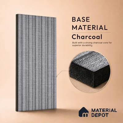 Cloud Grey Fabric Look PN 07153 9.5 ft x 4.7 inch Charcoal Panel - 11 mm | Suitable for Feature Wall, TV Unit & Living Room | Width is Subjected to 5% Variation
