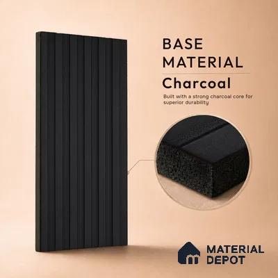 Graphite Black Plain Colour Look PN 07158 9.5 ft x 4.7 inch Charcoal Panel - 11 mm | Suitable for Feature Wall, TV Unit & Living Room | Width is Subjected to 5% Variation