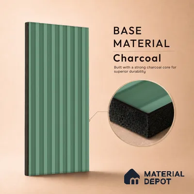 Smoke Grey Plain Colour Look PN 07159 9.5 ft x 4.7 inch Charcoal Panel - 11 mm | Suitable for Feature Wall, TV Unit & Living Room | Width is Subjected to 5% Variation