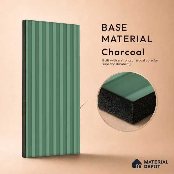 Smoke Grey Plain Colour Look PN 07159 9.5 ft x 4.7 inch Charcoal Panel - 11 mm | Suitable for Feature Wall, TV Unit & Living Room | Width is Subjected to 5% Variation