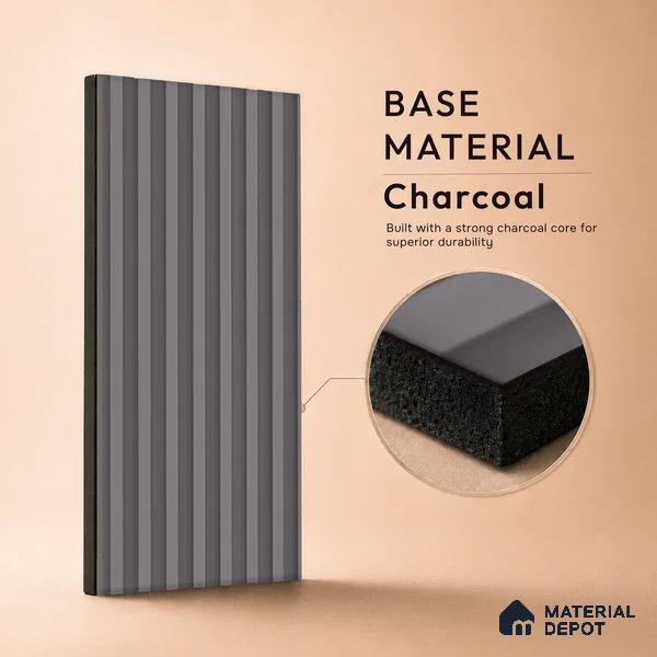 Cappucino Brown Plain Colour Look PN 07164 9.5 ft x 4.7 inch Charcoal Panel - 11 mm | Suitable for Feature Wall, TV Unit & Living Room | Width is Subjected to 5% Variation