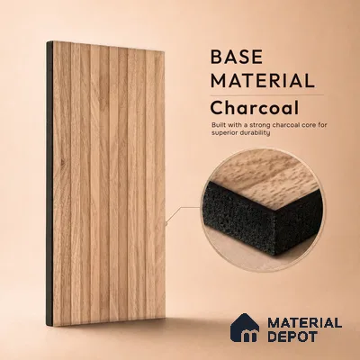 Wooden Look PN 07165 9.5 ft x 4.7 inch Charcoal Panel - 11 mm | Suitable for Feature Wall, TV Unit & Living Room | Width is Subjected to 5% Variation