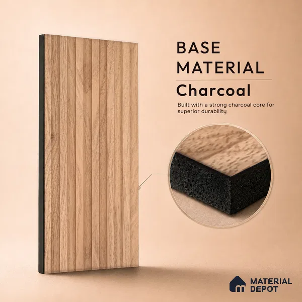 Wooden Look PN 07165 9.5 ft x 4.7 inch Charcoal Panel - 11 mm | Suitable for Feature Wall, TV Unit & Living Room | Width is Subjected to 5% Variation