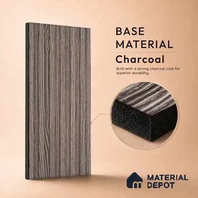 Wooden Look PN 07166 9.5 ft x 4.7 inch Charcoal Panel - 11 mm | Suitable for Feature Wall, TV Unit & Living Room | Width is Subjected to 5% Variation