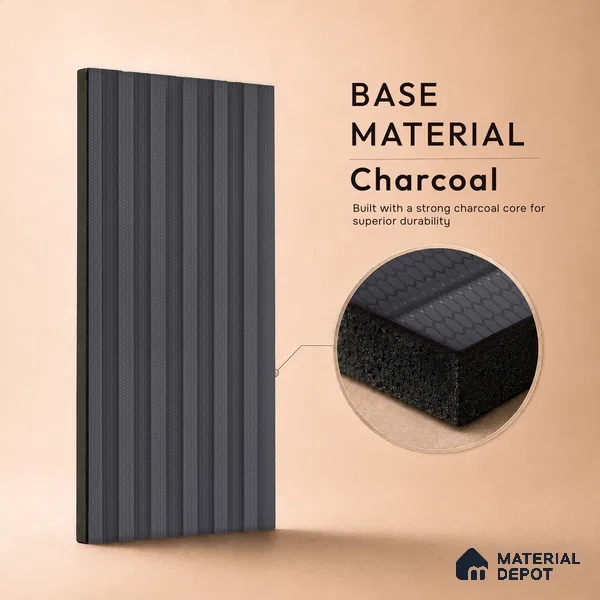 Graphite Grey Plain Colour Look PN 07170 9.5 ft x 4.7 inch Charcoal Panel - 11 mm | Suitable for Feature Wall, TV Unit & Living Room | Width is Subjected to 5% Variation