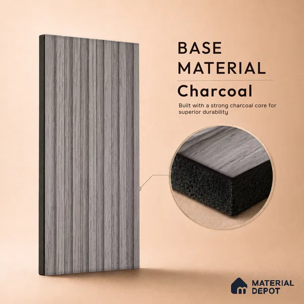 Wooden Look PN 07171 9.5 ft x 4.7 inch Charcoal Panel - 11 mm | Suitable for Feature Wall, TV Unit & Living Room | Width is Subjected to 5% Variation
