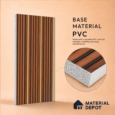 Wooden Look PN 07448 8 ft x 4.8 inch PVC Panel - 10 mm | Suitable for Living Room, Bedroom & Office | Width is Subjected to 5% Variation