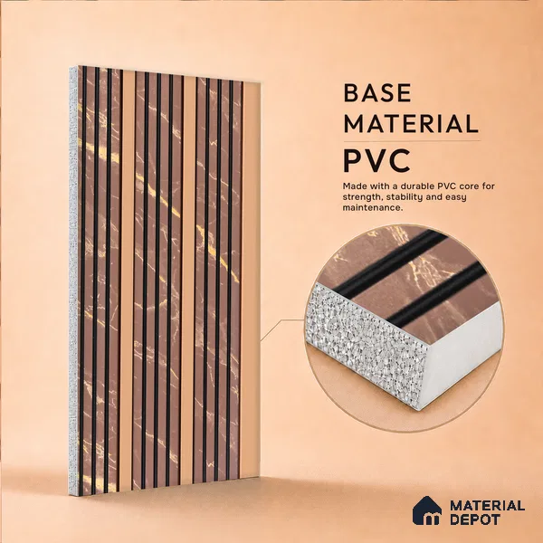 Wooden Look PN 07464 8 ft x 4.8 inch PVC Panel - 10 mm | Suitable for Living Room, Bedroom & Office | Width is Subjected to 5% Variation