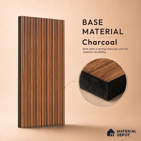 Wooden Look PN 07682 9.1 ft x 4.9 inch Charcoal Panel - 12 mm | Suitable for Living Room, Bedroom & TV Cabinet | Width is Subjected to 5% Variation