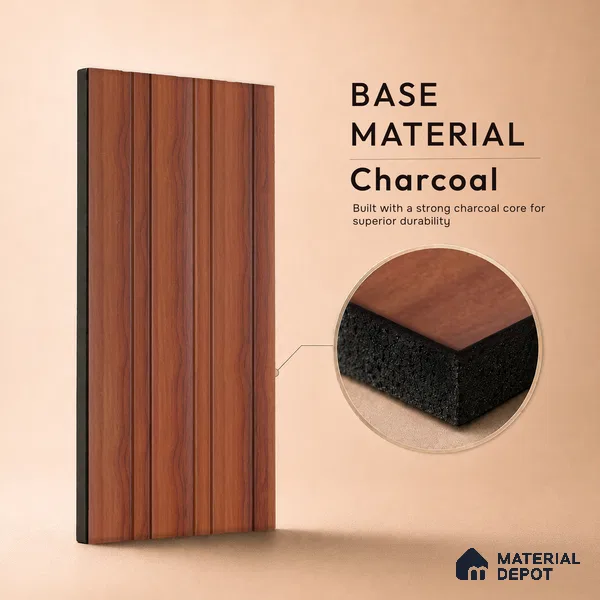 Wooden Look PN 07687 9.1 ft x 4.9 inch Charcoal Panel - 12 mm | Suitable for Living Room, Bedroom & TV Cabinet | Width is Subjected to 5% Variation