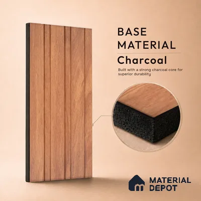 Wooden Look PN 07688 9.1 ft x 4.9 inch Charcoal Panel - 12 mm | Suitable for Living Room, Bedroom & TV Cabinet | Width is Subjected to 5% Variation