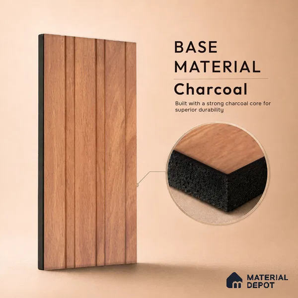 Wooden Look PN 07688 9.1 ft x 4.9 inch Charcoal Panel - 12 mm | Suitable for Living Room, Bedroom & TV Cabinet | Width is Subjected to 5% Variation