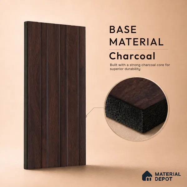 Wooden Look PN 07692 9.1 ft x 4.9 inch Charcoal Panel - 12 mm | Suitable for Living Room, Bedroom & TV Cabinet | Width is Subjected to 5% Variation