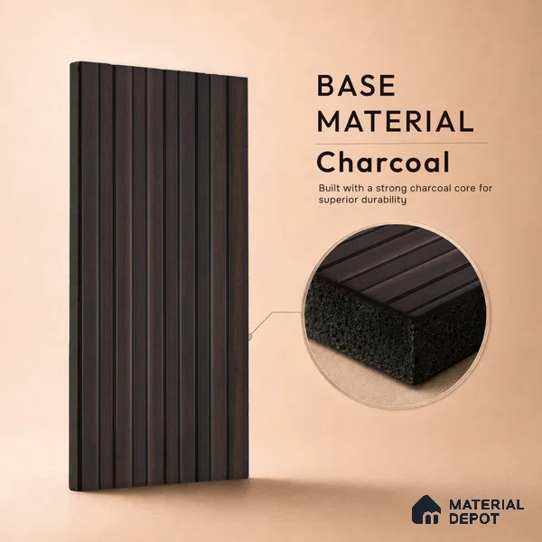 Wooden Look PN 07708 9.1 ft x 4.9 inch Charcoal Panel - 12 mm | Suitable for Living Room, Bedroom & TV Cabinet | Width is Subjected to 5% Variation